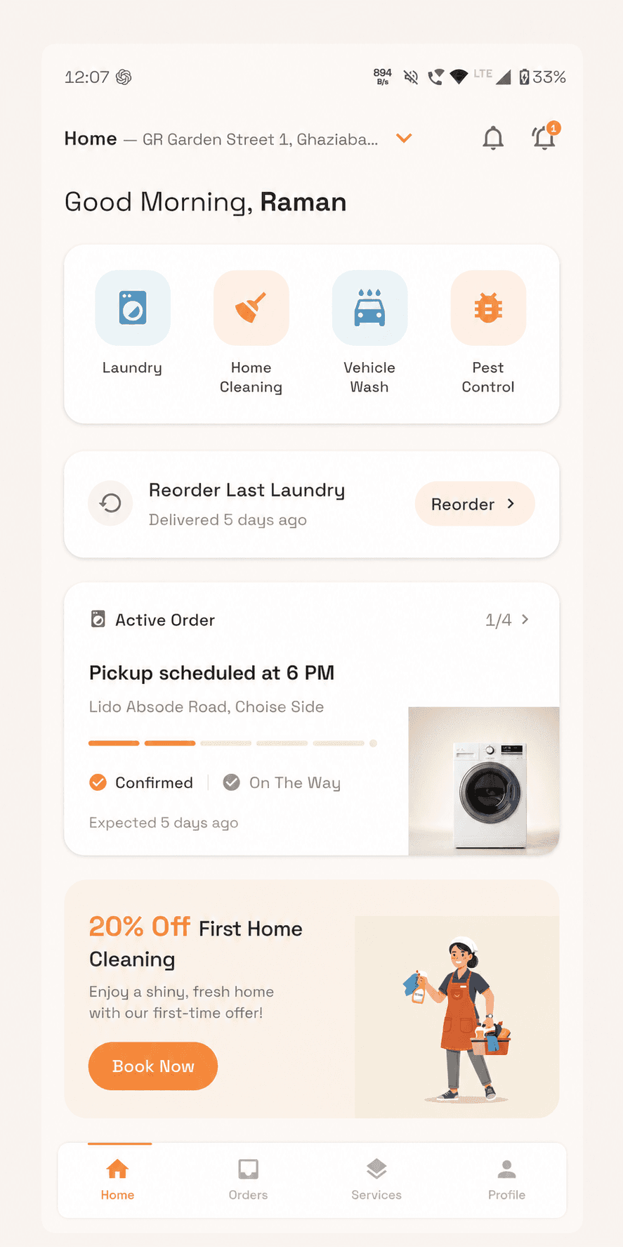 Wash & Wow App Screenshot
