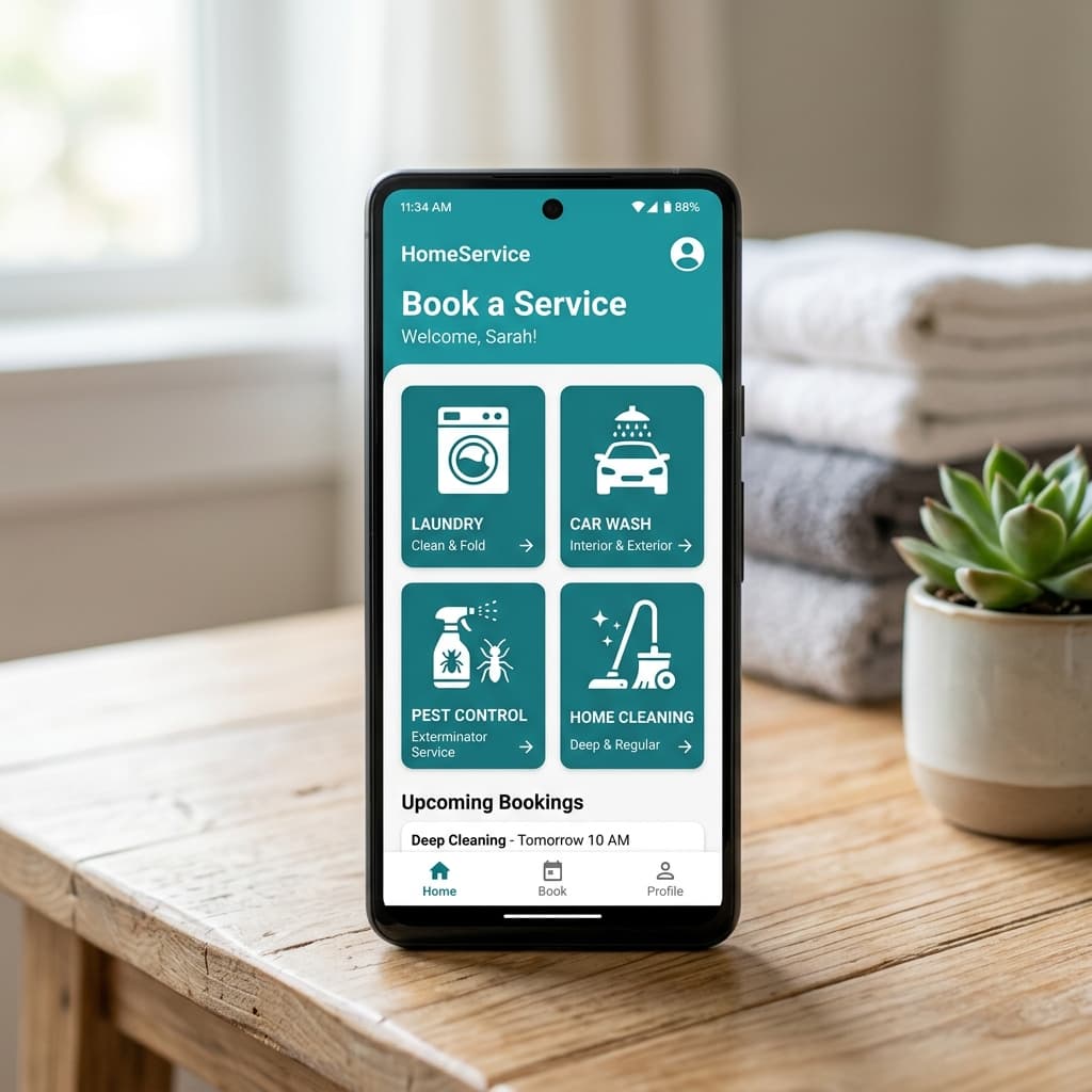 Wash and Wow App Mockup