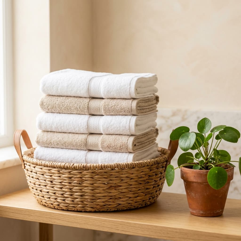 Towels in basket